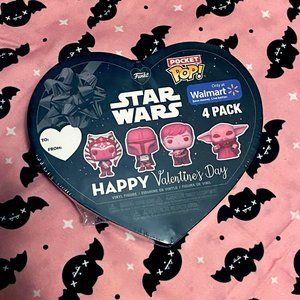 Star Wars Valentine's Day Funko Pocket Pop 4 Pack Heart Box Walmart Exclusive